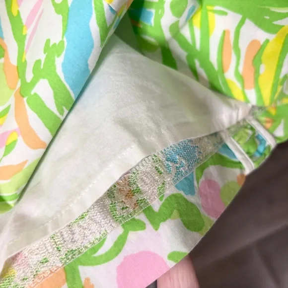 Lilly Pulitzer Fryer Shift Dress Size 4 Elephant Ears Multi Green Yellow Pink - Picture 13 of 15